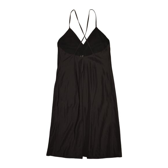 AVEC‎ LES FILLES $159 Black Strappy Midi Slip Dress Crisscross Back Medium - Picture 4 of 5